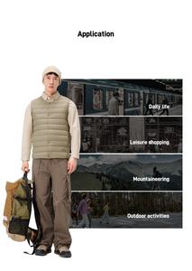 Pelliot, <span class=keywords><strong>chaleco</strong></span> informal para exteriores para <span class=keywords><strong>hombre</strong></span>, chaqueta cálida ligera de Otoño/Invierno de relleno 800, ropa exterior con costillas a prueba de viento, trajes de talla grande - Product Image 6