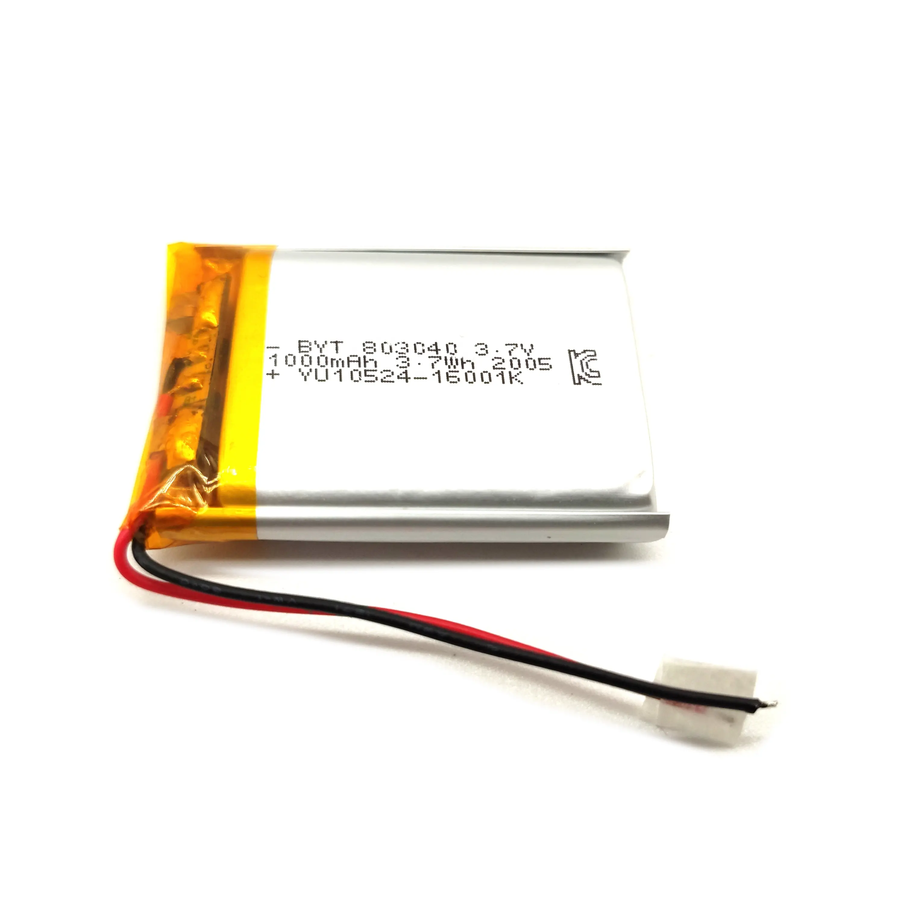 UL KC Lithium Polymer Battery 803040 3.7v lithium polymer battery 1000mAh CE ROHS MSDS