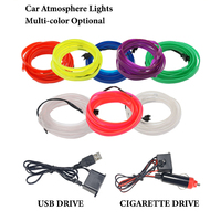 Bande lumineuse LED RGB néon 5M pour voiture, éclairage d'ambiance froid, style néon, pour intérieur de voiture