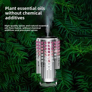 Aksesoris Mobil Bling untuk Wanita, Penyegar Udara Mobil Berhiaskan Rhinestone, Diffuser Aroma Kristal, Penyegar Udara Mobil USB Rechargeable - Product Image 2
