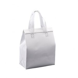 Custom Printed Recycled Aluminum Foil Thermal Waterproof Foldable Cooler Bag Insulated Food Delivery Tote Cartoon Pattern Cake - Product Image 3