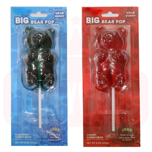 Holeywood 226g <strong>Large</strong> Gummy Bear <strong>Lollipop</strong> 3D Brown Bear Design Fruit Flavored Sweet and Sour Halal Packaged in Box - Product Image 5