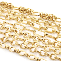 Collar de Cadena con Dijes Marca KUMO, Resistente al Agua, No se Deslustra, Acero Inoxidable 304, Chapado en Oro, Cadenas de Estilos Múltiples, Joyería DIY