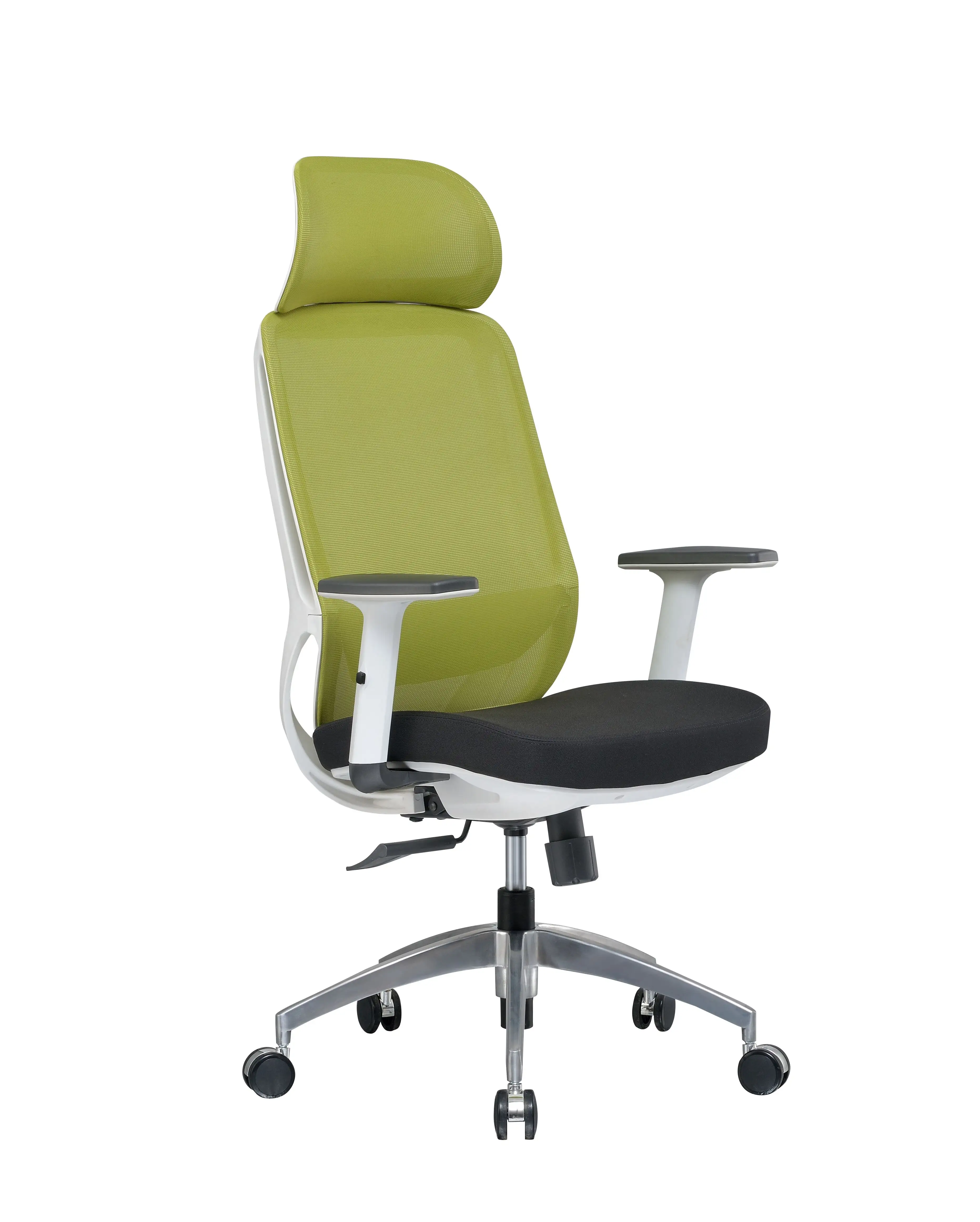 머리 받침대가있는 새로운 디자인 인체 공학적 메쉬 사무실 의자 잠금 휠이있는 임원 사무실 의자