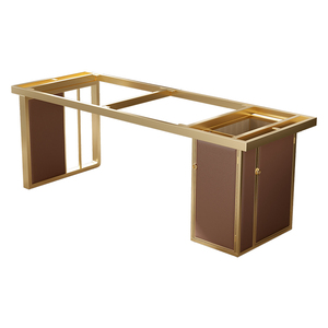 Stainless Steel And Leather Table Legs Marble Tea Table Base Stone Slab Frame For Dining Table - Product Image 5