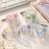 Wholesale Keyboard Key Keychain Mechanical Keycap Style Clear Acrylic Holder Custom Logo Promotional Giveaway Gift