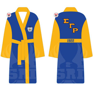 Sigma Gamma Rho Sorority Embroidery <b>Women</b> Satin Robe | SGRho Sorority Sublimated Ladies Polyester Satin <b>Silk</b> <b>Pajama</b> Robe - Product Image 1