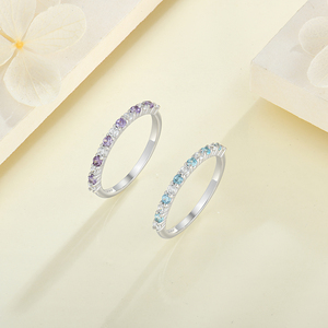 ファッションリング不規則なアンティーク925シルバージュエリーオーバルファッションモダンジルコンシンプルアクアマリン女性リング - Product Image 3