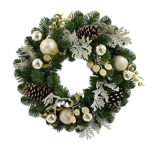 Wholesale Customized Green Christmas Pinecone <b>Wreath</b> Holiday <b>Decor</b> Pvc Round Artificial <b>Wreath</b> - Product Image 1