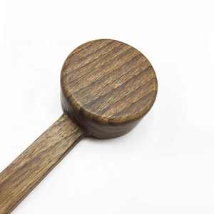 Cafe Tools Eco-Friendly 8g/10g Cuchara medidora de cobre de madera de nogal Cuchara cuantitativa para granos de café - Product Image 2