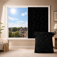 Cortina Opaca Portátil para Ventana con Ventosas y Velcro, Cortina Opaca Temporal para Habitación Infantil, Habitación de Viaje