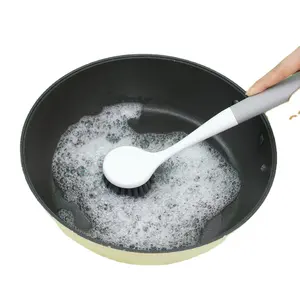Hot Products Kitchen Wheat Straw Dish Plate Pot Washing Cleaning Pot Brush With Long Handle