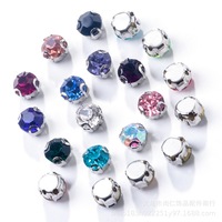 Strass en cristal rond à griffes 3D, sans nickel, écologiques, à coudre à la main, pour vêtements et accessoires, vente en gros