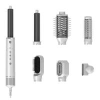 Secador de Pelo y Rizador de Pelo 7 en 1 Plegable de Plástico de Alta Velocidad con Máquina de Enrollado Automático, Efecto Coanda