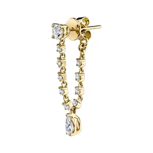 멀티 모양의 DEF 다이아몬드 매달려 드롭 귀걸이 여성 선물 18k 골드 올리비아 moissanite 다이아몬드 로프 귀걸이