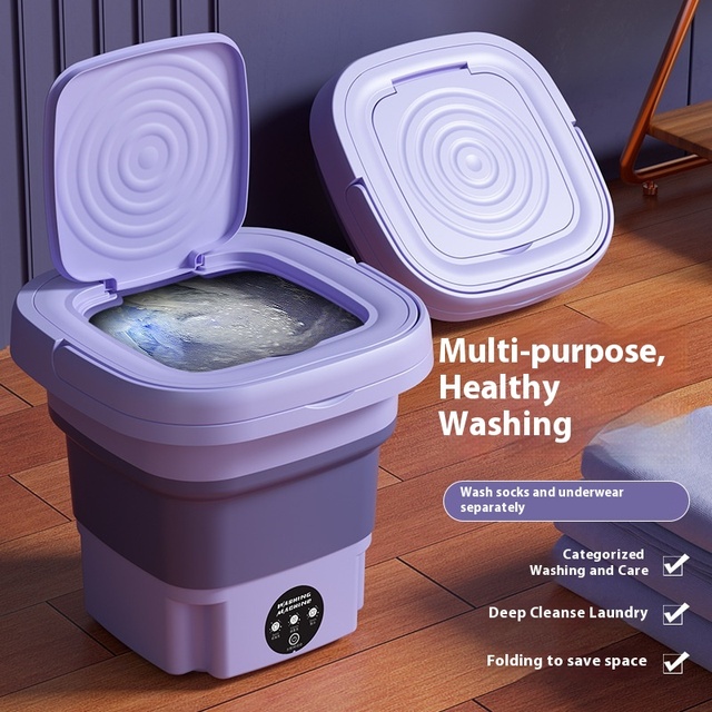 9-liter Mini Portable Folding Washing Machine, Equipped with Fully Automatic, Semiautomatic, Rotary Drying