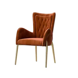 Luxury Design Restaurant Modern Fabric Dinning Velvet Chairs high end Metal base OEM for dining room and restaurant