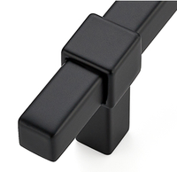 Poignées de meuble en acier inoxydable noir mat en forme de T, modernes, minimalistes, durables, écologiques, antirouille, faciles à installer pour tiroirs