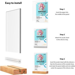 T-Hình A4 rắn gỗ hiển thị Hội Đồng Quản trị sồi gỗ văn phòng Thẻ bảng dấu hiệu Acrylic thường vụ giá Hội Đồng Quản trị hình lục giác hình dạng tường treo - Product Image 2