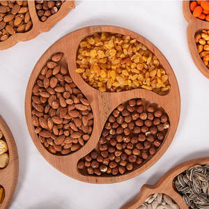 Perfect Prices Wholesale Custom Wooden Divided Dry Foods 29cm 3 Section Serving <b>Snack</b> <b>Tray</b> - Product Image 5