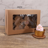 Cajas para cupcakes con capacidad para 12 cupcakes, soportes de grado alimenticio, cajas de transporte de panadería con ventanas e inserción para magdalenas, magdalenas y pasteles