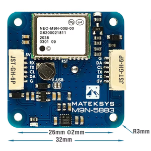 Brújula Magnética MATEK GNSS&Compass M9N-5883 NEO-M9N QMC5883L para Drones de Control Remoto, Carreras FPV, Material Metálico - Product Image 4