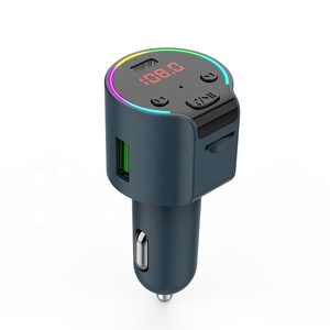 7 colores coche Bluetooth música sin pérdidas tipo C QC3.0 cargador USB TF Audio coche REPRODUCTOR DE <span class=keywords><strong>Mp3</strong></span> Radio transmisor FM - Product Image 6