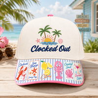 Casquettes de baseball sportives Dymf personnalisées brodées, motif palmier tropical, vacances, imprimé homard, visière rayée, style streetwear, été
