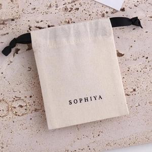 Bolsa de Almacenamiento de Joyas con Cordón de Algodón y Logotipo Personalizado, Bolsa de Embalaje de Joyería de Lona de Algodón de Lujo Mini - Product Image 2