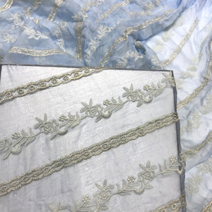 Nouvelle mousseline de soie crêpe brodé rayonne PP fil mode vêtements pour enfants princesse jupe Stock approvisionnement tissu - Product Image 3