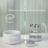 Bouilloire électrique intelligente en verre, capacité de 1,2 L, contrôle numérique, protection contre l'ébullition à sec, télécommande, appareil ménager