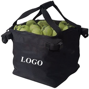 Hoge Kwaliteit Grote Opvouwbare Tennisbalkar Op Wielen Tennisbal Hopper Basket <span class=keywords><strong>Trolley</strong></span> Voor Honkbal-En Tennistraining - Product Image 1