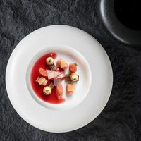 Bol de service en céramique noir et blanc, forme pierre, couleur sous-glaçure, compatible micro-ondes, assiette ovale moderne et minimaliste pour la restauration fine