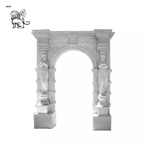 Blve tùy chỉnh phong cách Châu Âu phụ nữ thiên thần cứu trợ biệt thự lối vào đá hiên cột cổng vòm đá cẩm thạch khung cửa - Product Image 6