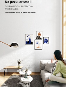 한 롤에 5M 방수 방습 자체 접착 벽지 거실 침실을 위한 충돌 방지 스테레오 벽 스티커 - Product Image 6