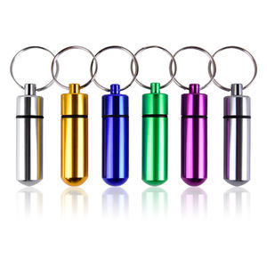 Модный алюминиевый держатель для таблеток водонепроницаемый металлический контейнер для таблеток брелок для ключей стильная металлическая канистра - Product Image 3