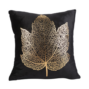 Black Gold Stamping Cushion <strong>Cover</strong> Home <strong>Sofa</strong> Car Decoration Plant Leaves Geometric <strong>Throw</strong> Pillow <strong>Cover</strong> - Product Image 3