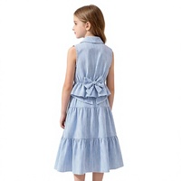 Ensemble décontracté pour fille, chemise sans manches rayée, taille ajustée, nouvelle collection été 26, sur mesure