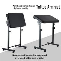 Grand repose-bras en cuir pour tatouage, réglable en hauteur, avec coussin de soutien