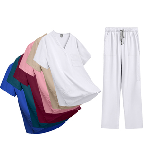 Conjunto <span class=keywords><strong>de</strong></span> Uniformes Médicos <span class=keywords><strong>de</strong></span> Manga Corta, Elegantes y Cómodos, Unisex, con Logotipo Personalizado, Pantalones <span class=keywords><strong>de</strong></span> Uniforme para Médicos, Enfermeras, Salones <span class=keywords><strong>de</strong></span> Belleza y Clínicas Dentales - Product Image 1