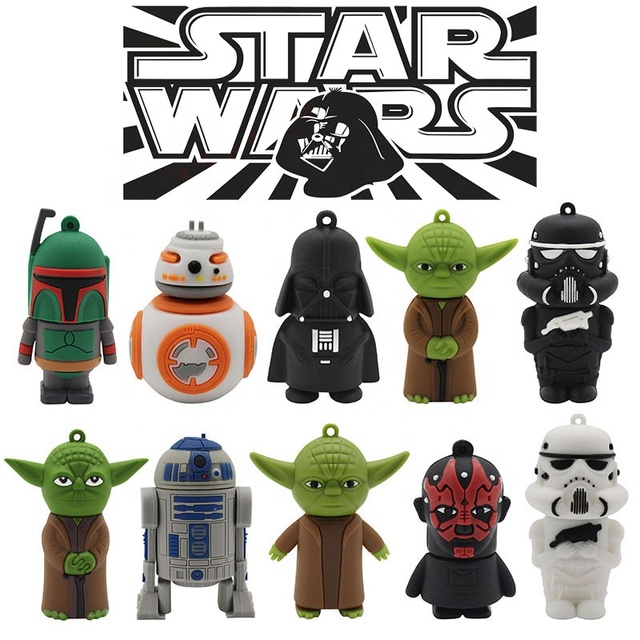 Fashion Cartoon USB Star 2.0 War 64GB Flash Memory Stick Flash Drive 32GB Pendrive U Disk