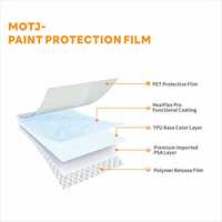 MOTJ - Película Protectora de Pintura para Automóvil de TPU PPF de 7.5mil, de Alta Calidad, Brillante, Autoadhesiva, Antiarañazos, Antiamarilleo, Garantía de 5 Años, 1.52x3M, 15M/Rollo
