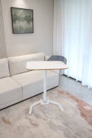 Bureau de travail pliable et mobile ADA, moderne, minimaliste, en fer, réglable en hauteur par vérin à gaz, idéal pour le télétravail