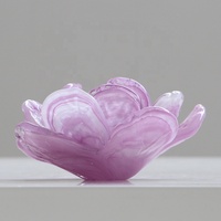 Pop Art moderne personnalisé fait à la main Sculpture de fleurs en verre coloré Presse-papiers écologique en verre