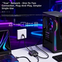 Splitter Jaringan Gigabit 1 ke 3 Port RJ45 Ethernet Splitter 1000Mbps Pembagi Kabel LAN untuk Ekstensi Jaringan
