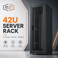 Armoire serveur de centre de données 42U avec porte en maille haute perforation, rack 19 pouces