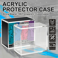 Estuche de exhibición magnético transparente de acrílico reutilizable con protección contra la corrosión, de 5 mm de grosor, diseñado para cajas de sobres ETB, con bloqueo UV y diseño a prueba de polvo.