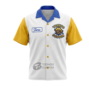 Wholesale Custom Retro Team Men <b>Bowling</b> Jersey Quick Dry Short Sleeve Camisetas for Adults Digital Printing Sublimated Design - Product Image 4
