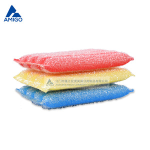 Brosse de nettoyage en éponge Amigo avec boucle de suspension pour la vaisselle de cuisine, rouge, jaune, bleu, vert - Product Image 4