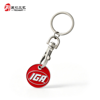 Porte-clés en forme de jeton de chariot, logo personnalisé, placage bicolore, emballé individuellement pour la promotion de la marque
